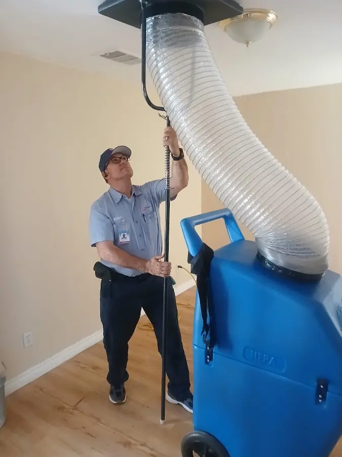 Mini Split Installation technician using HEPA equipment in Minnehaha